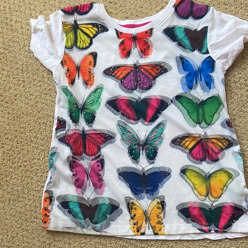 Desigual Multicolor Butterfly Kids Tee